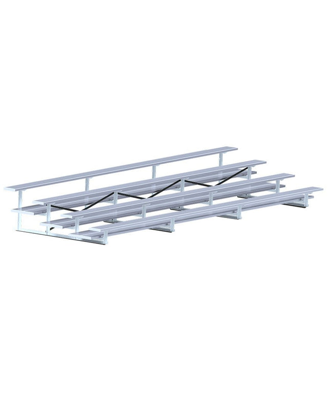 Jaypro Sports Bleacher - 21 ft. (4 Row - Double Foot Plank) - All Aluminum | BLDP - 421AL BLDP-421AL - Play and Sync