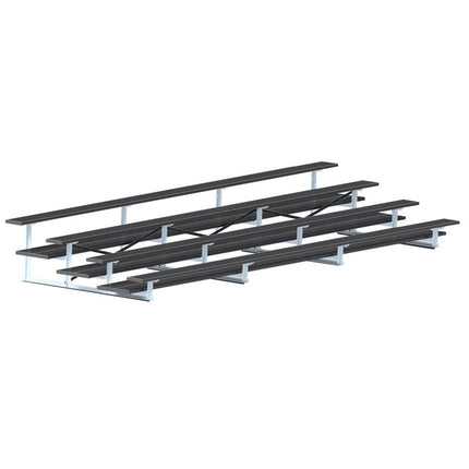 Jaypro Sports Bleacher - 21 ft. (4 Row - Double Foot Plank) - All Aluminum (Powder Coated) BLDP-421ALPC - Play and Sync