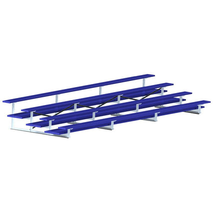 Jaypro Sports Bleacher - 21 ft. (4 Row - Double Foot Plank) - All Aluminum (Powder Coated) BLDP-421ALPC - Play and Sync
