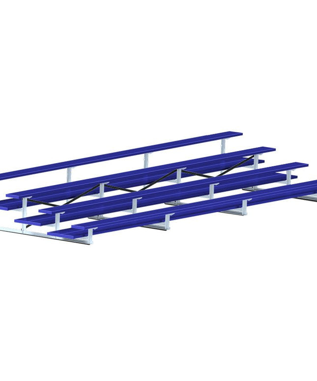 Jaypro Sports Bleacher - 21 ft. (4 Row - Double Foot Plank) - All Aluminum (Powder Coated) BLDP-421ALPC - Play and Sync