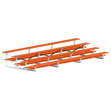 Jaypro Sports Bleacher - 21 ft. (4 Row - Double Foot Plank) - All Aluminum (Powder Coated) BLDP-421ALPC - Play and Sync
