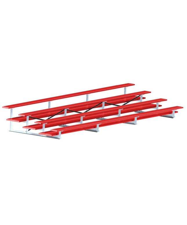 Jaypro Sports Bleacher - 21 ft. (4 Row - Double Foot Plank) - All Aluminum (Powder Coated) BLDP-421ALPC - Play and Sync