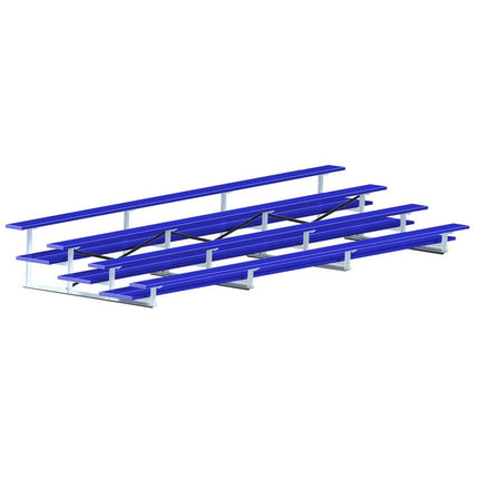 Jaypro Sports Bleacher - 21 ft. (4 Row - Double Foot Plank) - All Aluminum (Powder Coated) BLDP-421ALPC - Play and Sync
