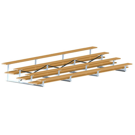Jaypro Sports Bleacher - 21 ft. (4 Row - Double Foot Plank) - All Aluminum (Powder Coated) BLDP-421ALPC - Play and Sync