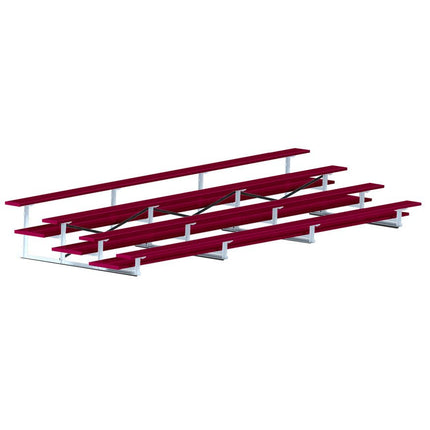 Jaypro Sports Bleacher - 21 ft. (4 Row - Double Foot Plank) - All Aluminum (Powder Coated) BLDP-421ALPC - Play and Sync