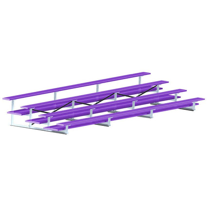 Jaypro Sports Bleacher - 21 ft. (4 Row - Double Foot Plank) - All Aluminum (Powder Coated) BLDP-421ALPC - Play and Sync