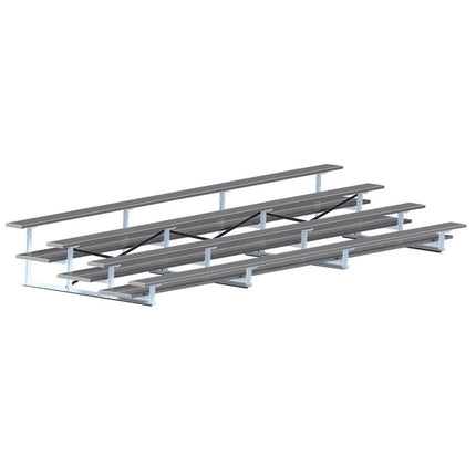 Jaypro Sports Bleacher - 21 ft. (4 Row - Double Foot Plank) - All Aluminum (Powder Coated) BLDP-421ALPC - Play and Sync
