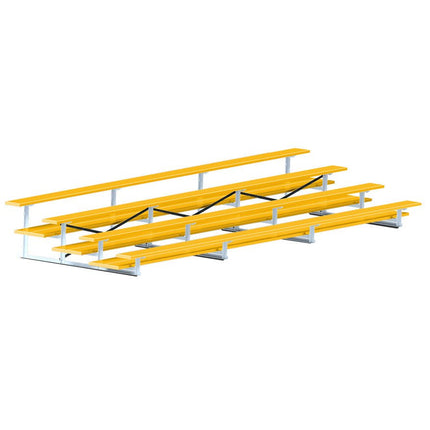 Jaypro Sports Bleacher - 21 ft. (4 Row - Double Foot Plank) - All Aluminum (Powder Coated) BLDP-421ALPC - Play and Sync
