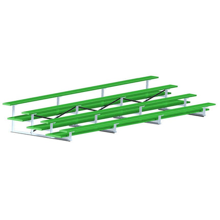 Jaypro Sports Bleacher - 21 ft. (4 Row - Double Foot Plank) - All Aluminum (Powder Coated) BLDP-421ALPC - Play and Sync
