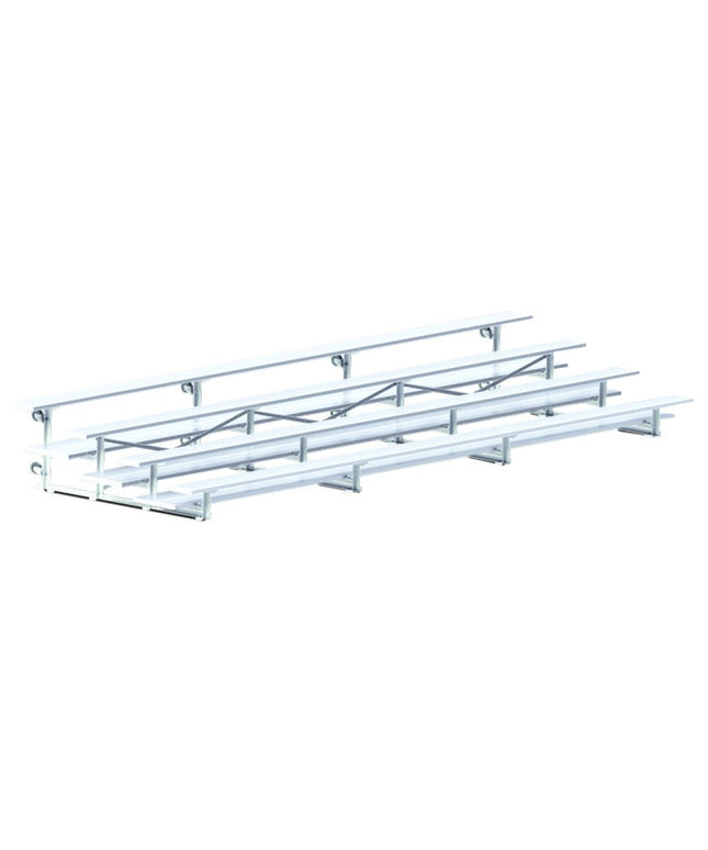 Jaypro Sports Bleacher - 21 ft. (4 Row - Double Foot Plank) - Tip & Roll | BLDP - 421TRG BLDP-421TRG - Play and Sync