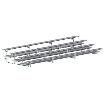 Jaypro Sports Bleacher - 21 ft. (4 Row - Double Foot Plank) - Tip & Roll (Powder Coated) BLDP-421TRGPC - Play and Sync