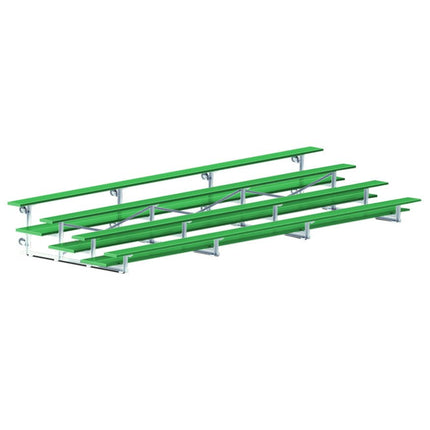 Jaypro Sports Bleacher - 21 ft. (4 Row - Double Foot Plank) - Tip & Roll (Powder Coated) BLDP-421TRGPC - Play and Sync