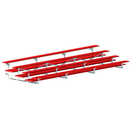 Jaypro Sports Bleacher - 21 ft. (4 Row - Double Foot Plank) - Tip & Roll (Powder Coated) BLDP-421TRGPC - Play and Sync