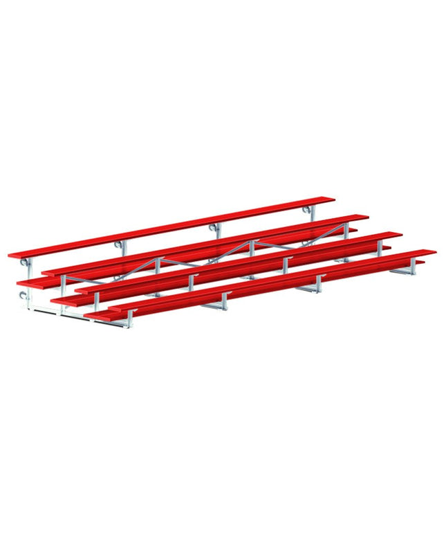 Jaypro Sports Bleacher - 21 ft. (4 Row - Double Foot Plank) - Tip & Roll (Powder Coated) BLDP-421TRGPC - Play and Sync
