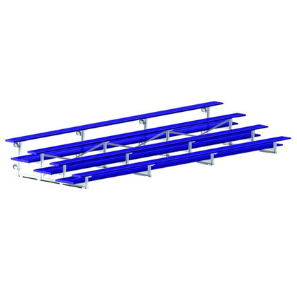 Jaypro Sports Bleacher - 21 ft. (4 Row - Double Foot Plank) - Tip & Roll (Powder Coated) BLDP-421TRGPC - Play and Sync