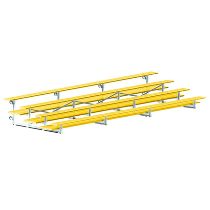 Jaypro Sports Bleacher - 21 ft. (4 Row - Double Foot Plank) - Tip & Roll (Powder Coated) BLDP-421TRGPC - Play and Sync