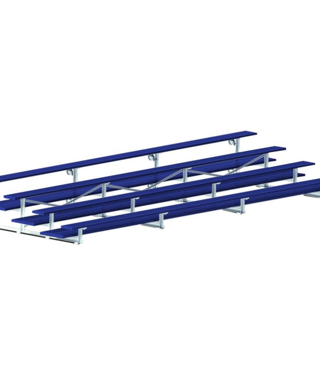 Jaypro Sports Bleacher - 21 ft. (4 Row - Double Foot Plank) - Tip & Roll (Powder Coated) BLDP-421TRGPC - Play and Sync
