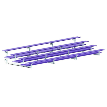Jaypro Sports Bleacher - 21 ft. (4 Row - Double Foot Plank) - Tip & Roll (Powder Coated) BLDP-421TRGPC - Play and Sync