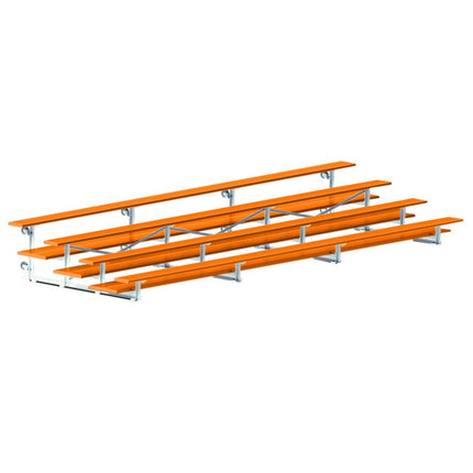 Jaypro Sports Bleacher - 21 ft. (4 Row - Double Foot Plank) - Tip & Roll (Powder Coated) BLDP-421TRGPC - Play and Sync