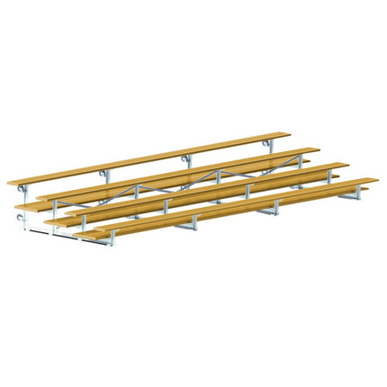 Jaypro Sports Bleacher - 21 ft. (4 Row - Double Foot Plank) - Tip & Roll (Powder Coated) BLDP-421TRGPC - Play and Sync