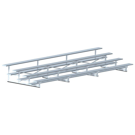 Jaypro Sports Bleacher - 21 ft. (4 Row - Single Foot Plank) - All Aluminum | BLCH - 421AL BLCH-421AL - Play and Sync