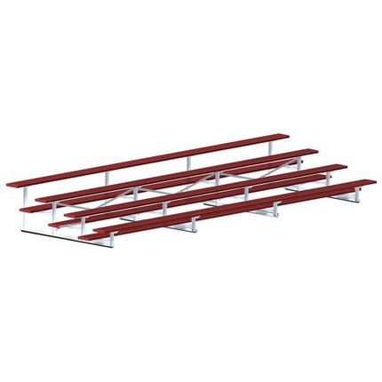 Jaypro Sports Bleacher - 21 ft. (4 Row - Single Foot Plank) - All Aluminum (Powder Coated) BLCH-421ALPC - Play and Sync