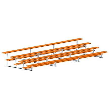 Jaypro Sports Bleacher - 21 ft. (4 Row - Single Foot Plank) - All Aluminum (Powder Coated) BLCH-421ALPC - Play and Sync