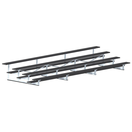 Jaypro Sports Bleacher - 21 ft. (4 Row - Single Foot Plank) - Standard, Outdoor (Powder Coated) BLCH-421PC - Play and Sync