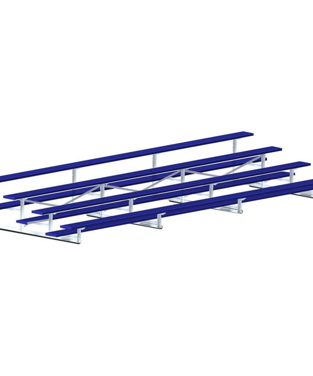 Jaypro Sports Bleacher - 21 ft. (4 Row - Single Foot Plank) - Standard, Outdoor (Powder Coated) BLCH-421PC - Play and Sync