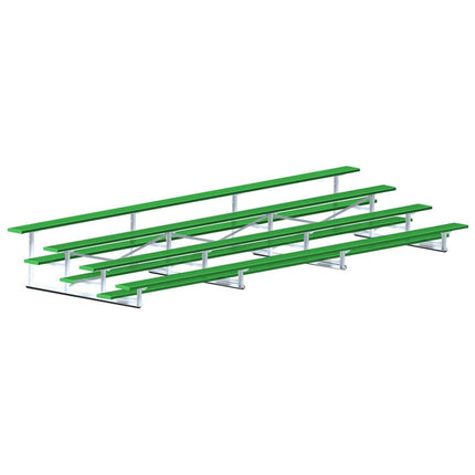 Jaypro Sports Bleacher - 21 ft. (4 Row - Single Foot Plank) - Standard, Outdoor (Powder Coated) BLCH-421PC - Play and Sync