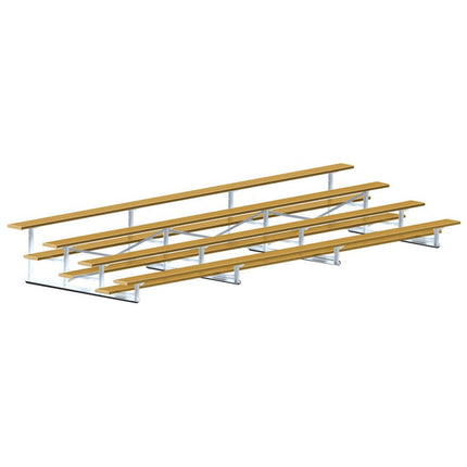 Jaypro Sports Bleacher - 21 ft. (4 Row - Single Foot Plank) - Standard, Outdoor (Powder Coated) BLCH-421PC - Play and Sync