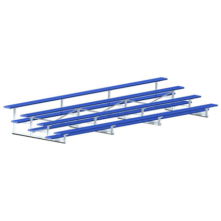 Jaypro Sports Bleacher - 21 ft. (4 Row - Single Foot Plank) - Standard, Outdoor (Powder Coated) BLCH-421PC - Play and Sync