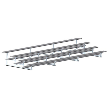 Jaypro Sports Bleacher - 21 ft. (4 Row - Single Foot Plank) - Standard, Outdoor (Powder Coated) BLCH-421PC - Play and Sync
