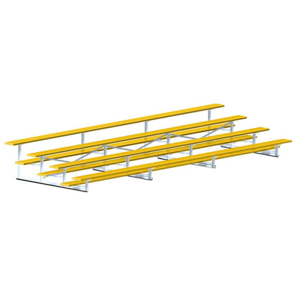 Jaypro Sports Bleacher - 21 ft. (4 Row - Single Foot Plank) - Standard, Outdoor (Powder Coated) BLCH-421PC - Play and Sync