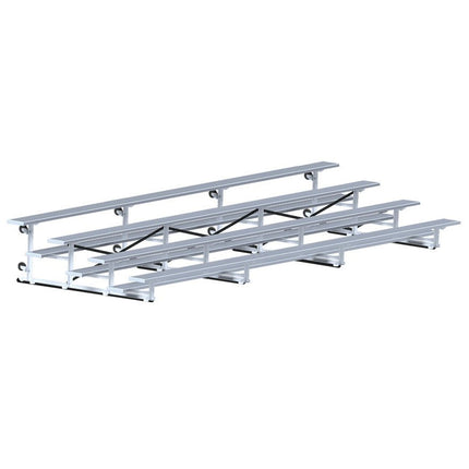 Jaypro Sports Bleacher - 21 ft. (4 Row - Single Foot Plank) - Tip & Roll | BLCH - 421TRG BLCH-421TRG - Play and Sync