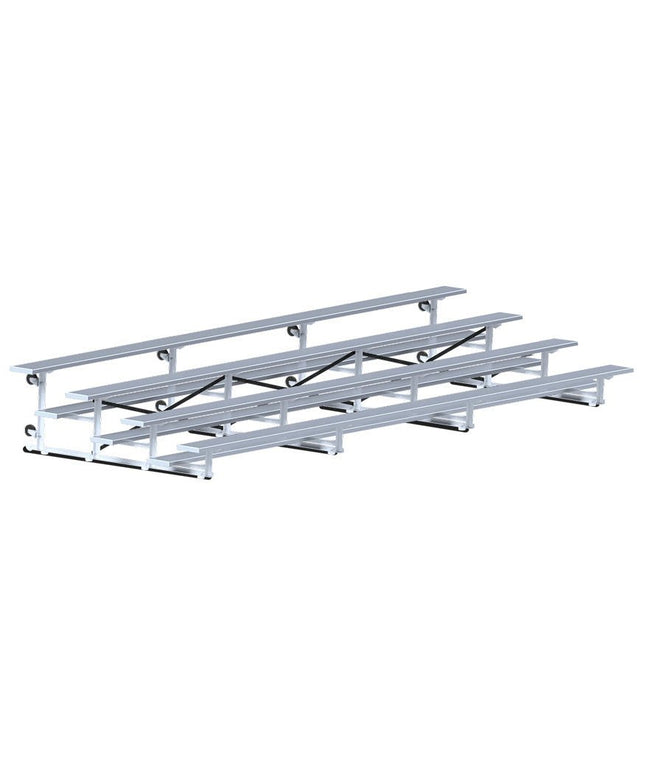 Jaypro Sports Bleacher - 21 ft. (4 Row - Single Foot Plank) - Tip & Roll | BLCH - 421TRG BLCH-421TRG - Play and Sync