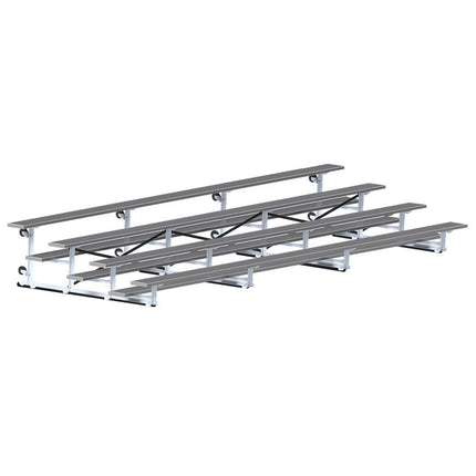 Jaypro Sports Bleacher - 21 ft. (4 Row - Single Foot Plank) - Tip & Roll (Powder Coated) BLCH-421TRGPC - Play and Sync