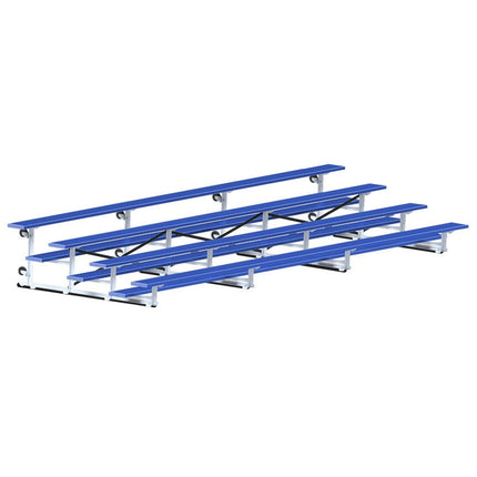 Jaypro Sports Bleacher - 21 ft. (4 Row - Single Foot Plank) - Tip & Roll (Powder Coated) BLCH-421TRGPC - Play and Sync