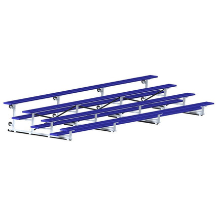 Jaypro Sports Bleacher - 21 ft. (4 Row - Single Foot Plank) - Tip & Roll (Powder Coated) BLCH-421TRGPC - Play and Sync