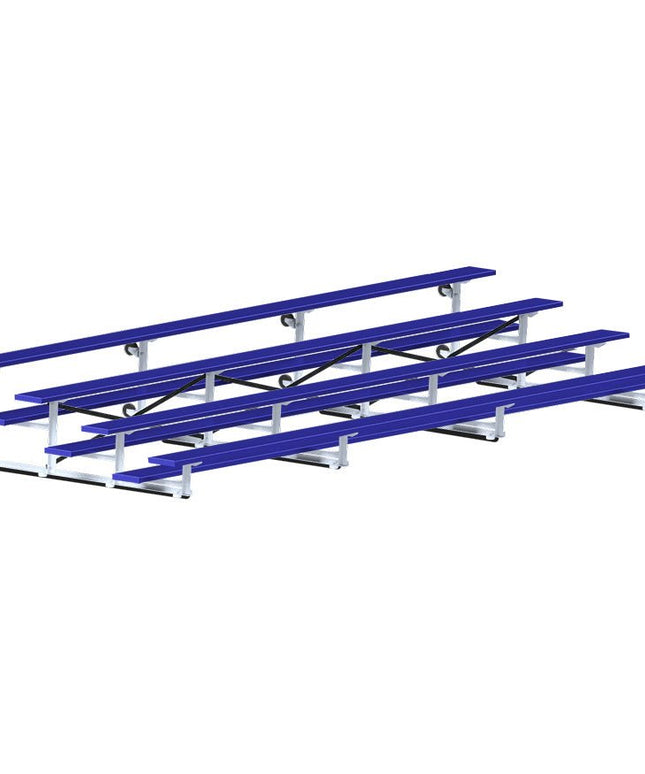 Jaypro Sports Bleacher - 21 ft. (4 Row - Single Foot Plank) - Tip & Roll (Powder Coated) BLCH-421TRGPC - Play and Sync