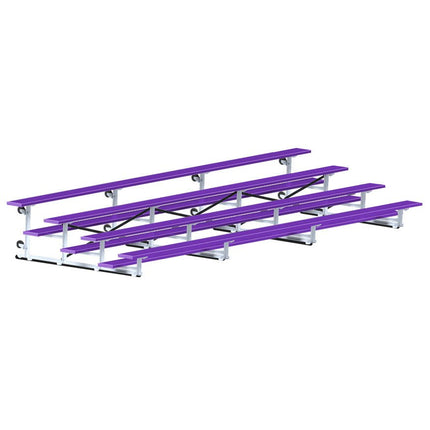 Jaypro Sports Bleacher - 21 ft. (4 Row - Single Foot Plank) - Tip & Roll (Powder Coated) BLCH-421TRGPC - Play and Sync