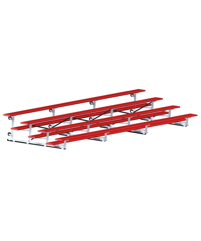 Jaypro Sports Bleacher - 21 ft. (4 Row - Single Foot Plank) - Tip & Roll (Powder Coated) BLCH-421TRGPC - Play and Sync