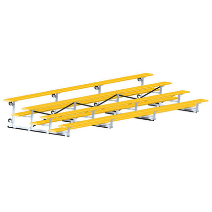 Jaypro Sports Bleacher - 21 ft. (4 Row - Single Foot Plank) - Tip & Roll (Powder Coated) BLCH-421TRGPC - Play and Sync