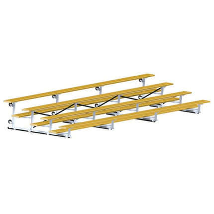 Jaypro Sports Bleacher - 21 ft. (4 Row - Single Foot Plank) - Tip & Roll (Powder Coated) BLCH-421TRGPC - Play and Sync