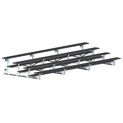 Jaypro Sports Bleacher - 21 ft. (4 Row - Single Foot Plank) - Tip & Roll (Powder Coated) BLCH-421TRGPC - Play and Sync