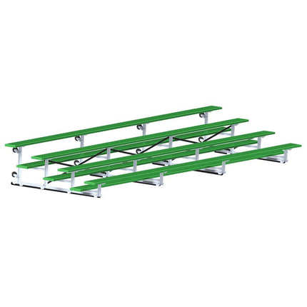 Jaypro Sports Bleacher - 21 ft. (4 Row - Single Foot Plank) - Tip & Roll (Powder Coated) BLCH-421TRGPC - Play and Sync