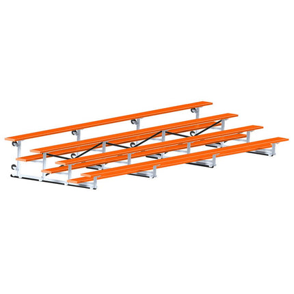 Jaypro Sports Bleacher - 21 ft. (4 Row - Single Foot Plank) - Tip & Roll (Powder Coated) BLCH-421TRGPC - Play and Sync
