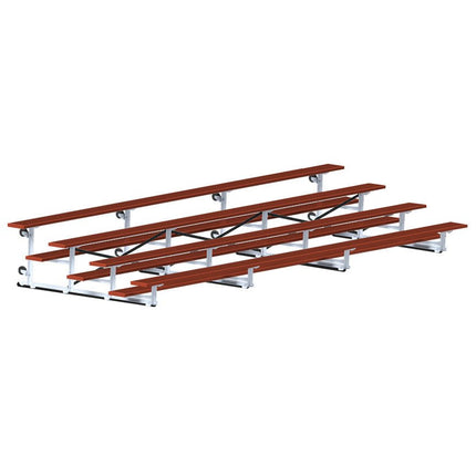 Jaypro Sports Bleacher - 21 ft. (4 Row - Single Foot Plank) - Tip & Roll (Powder Coated) BLCH-421TRGPC - Play and Sync