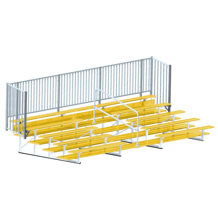Jaypro Sports Bleacher - 21 ft. (5 Row - Double Foot Plank with Guard Rail & Aisle) - Enclosed (Powder Coated) BLCH-521ASGRPC - Play and Sync