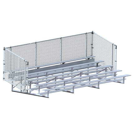 Jaypro Sports Bleacher - 21 ft. (5 Row - Single Foot Plank with Chain Link Rail) - Enclosed | BLCH - 521C BLCH-521C - Play and Sync